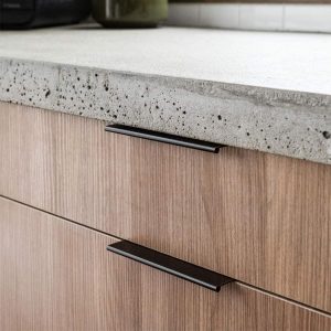 Black Kitchen Cabinet Drawer Edge Finger Pulls