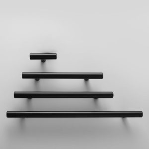 30/50 Pack Round Cabinet Pulls Euro Style Black Bar Pull For Kitchen